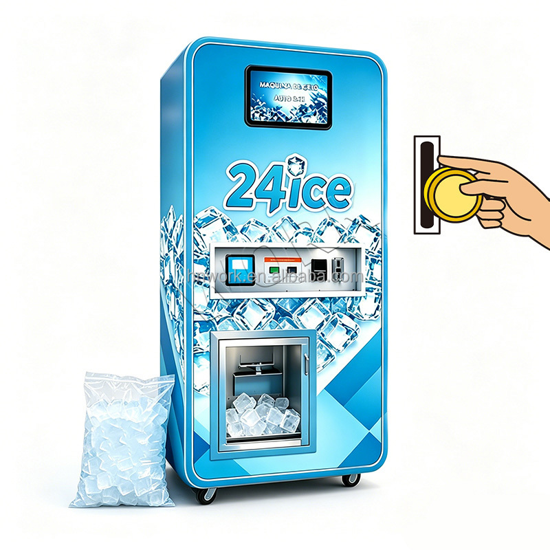 Commercial Vending Machine - เครื่องทำน้ำแข็งอัตโนมัติพร้อมระบบกรองน้ำ RO รุ่นขายดีที่สุด สำหรับใช้งานเชิงพาณิชย์กลางแจ้ง
