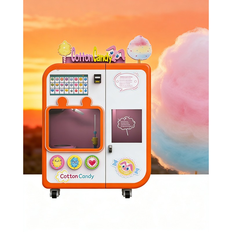 Commercial Vending Machine - เครื่องทำสายไหมอัตโนมัติเต็มรูปแบบ พร้อมระบบแลกเหรียญ สำหรับใช้งานเชิงพาณิชย์ 4 รสชาติ เหมาะสำหรับห้างสรรพสินค้า