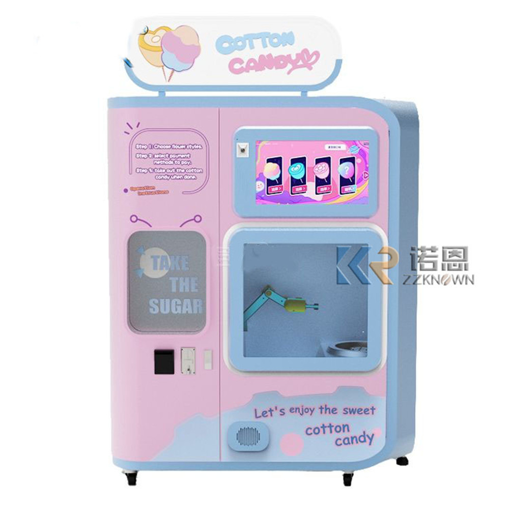 Commercial Vending Machine - เครื่องทำสายไหมอัตโนมัติคุณภาพสูงสำหรับโรงงาน รุ่นใหม่ล่าสุด สีสันสดใส รูปทรงเมฆ โรลสีชมพู ดอกไม้ฝ้าย