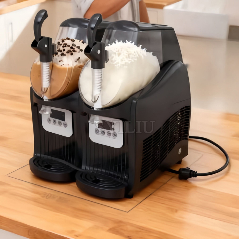 Slushie Machine Vending - เครื่องทำน้ำแข็งปั่น, เครื่องทำน้ำแข็งปั่นแบบสองถังขนาด 4 ลิตร, เครื่องทำเครื่องดื่มแช่แข็ง 330
