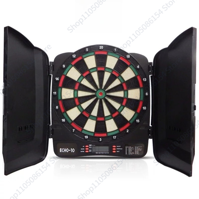 Electronic Dartboard Cabinet - ชุดกระดานปาลูกดอกนิรภัยแบบนุ่มสำหรับผู้ใหญ่และเด็ก พร้อมระบบให้คะแนนอัตโนมัติแบบอิเล็กทรอนิกส์และตู้เก็บแบบประตูบานเลื่อน