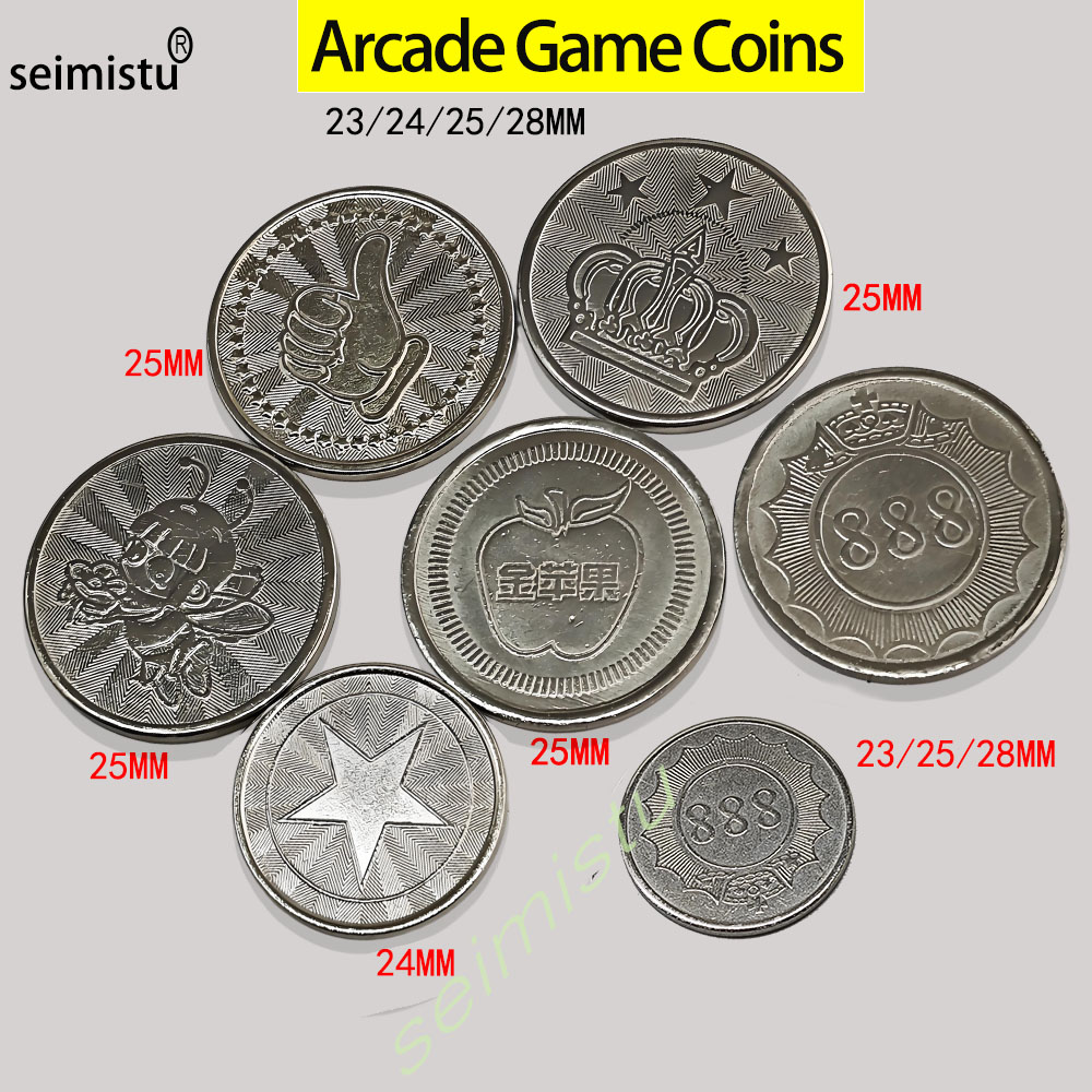 Arcade Game Vending Machine - เหรียญสแตนเลส 100 ชิ้น ขนาด 23/24/25 มม.