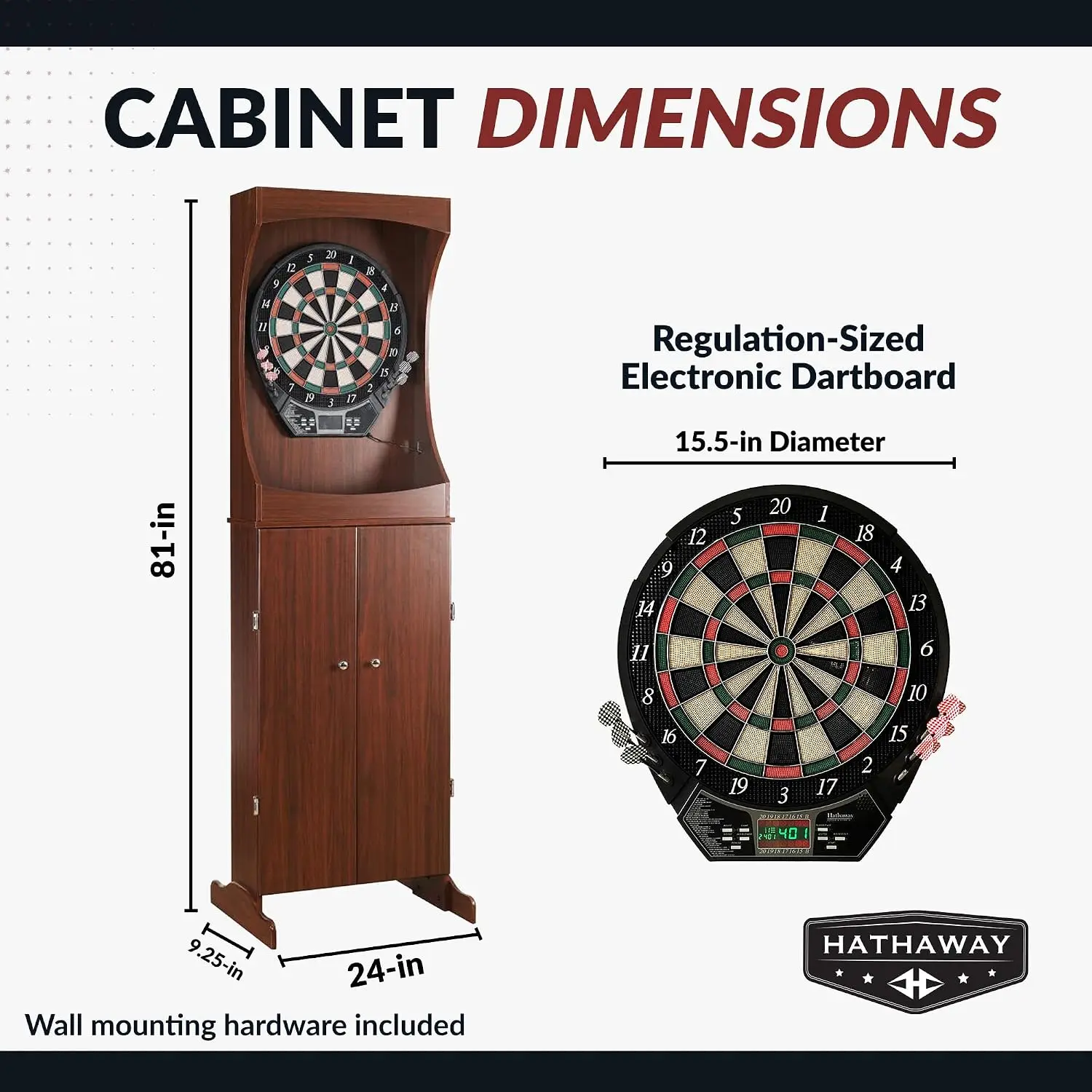ชุดตู้เก็บกระดานปาลูกดอกไฟฟ้า  - Electronic Dartboard Cabinet บทวิจารณ์และราคา
