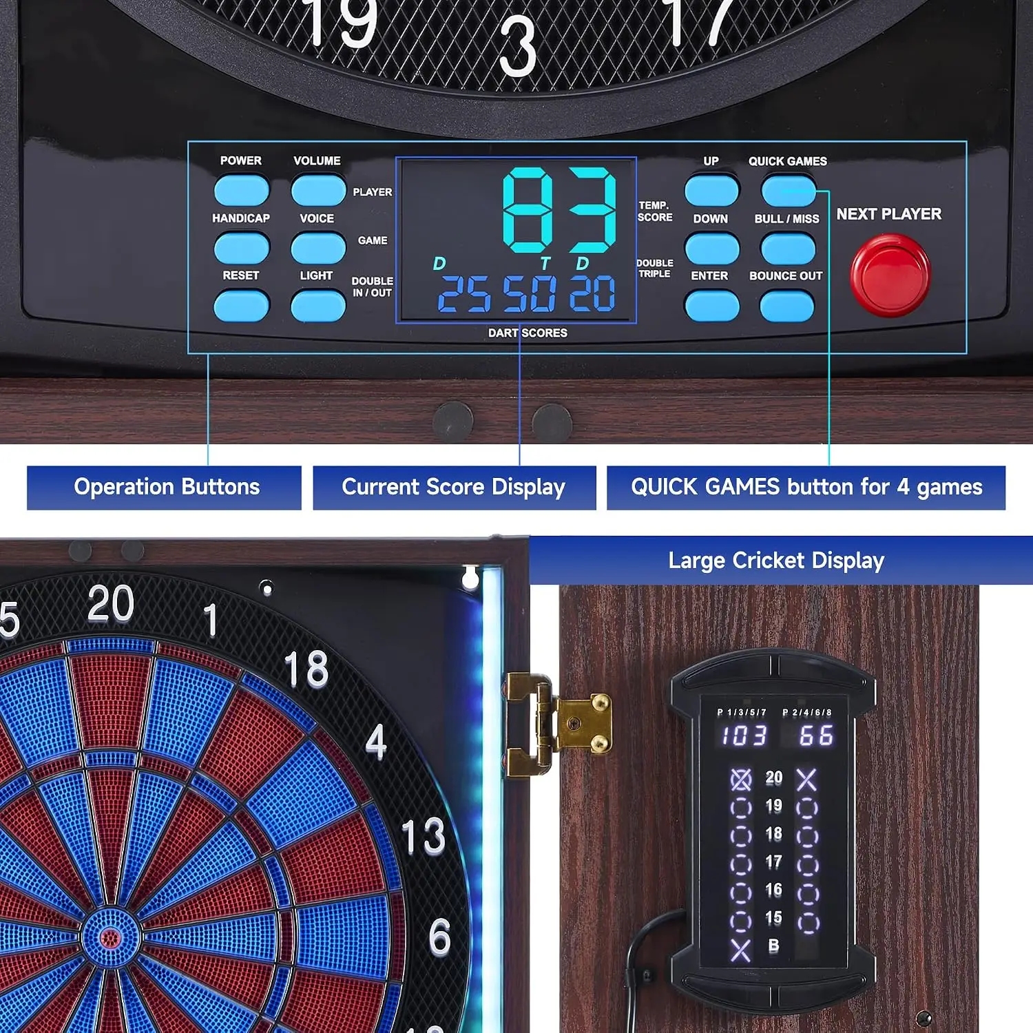 ตู้เก็บลูกดอกอิเล็กทรอนิกส์พร้ - Electronic Dartboard Cabinet บทวิจารณ์และราคา