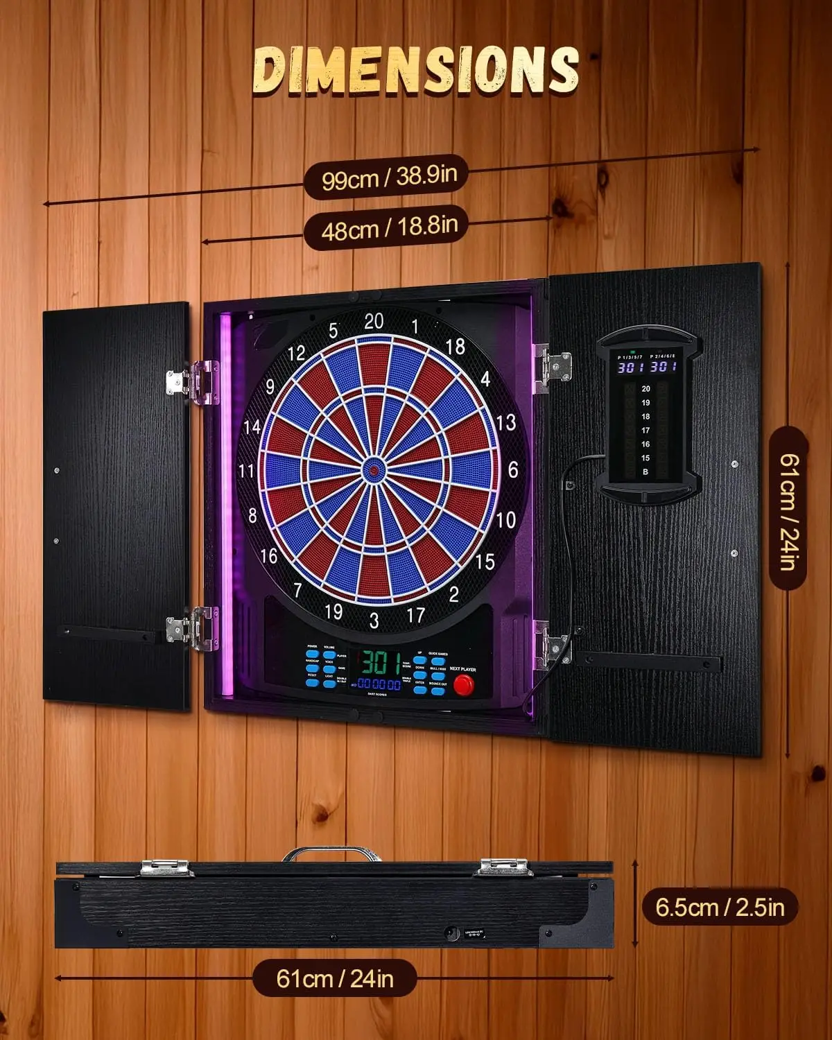 กระดานปาลูกดอกอิเล็กทรอนิกส์,  - Electronic Dartboard Cabinet บทวิจารณ์และราคา