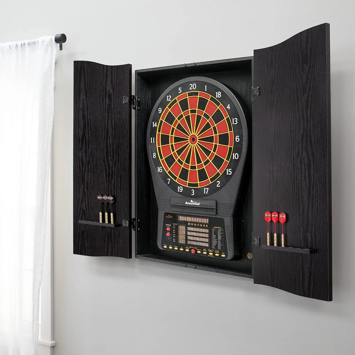 ตู้เก็บลูกดอก Black CricketPro - Electronic Dartboard Cabinet บทวิจารณ์และราคา