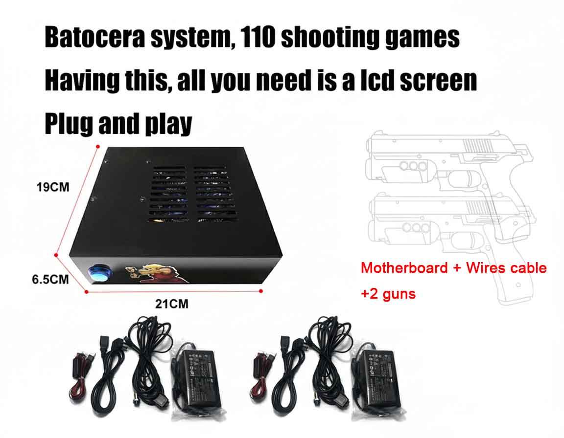 ระบบเกมบาโตเซราพร้อมชุดปืนไฟคู - Gun Shooting Arcade บทวิจารณ์และราคา
