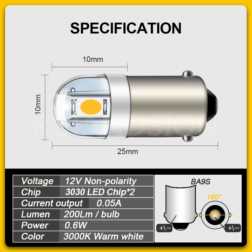 หลอดไฟ LED 4 ชิ้น 6.3V BA9S 2  - Pinball Machine บทวิจารณ์และราคา