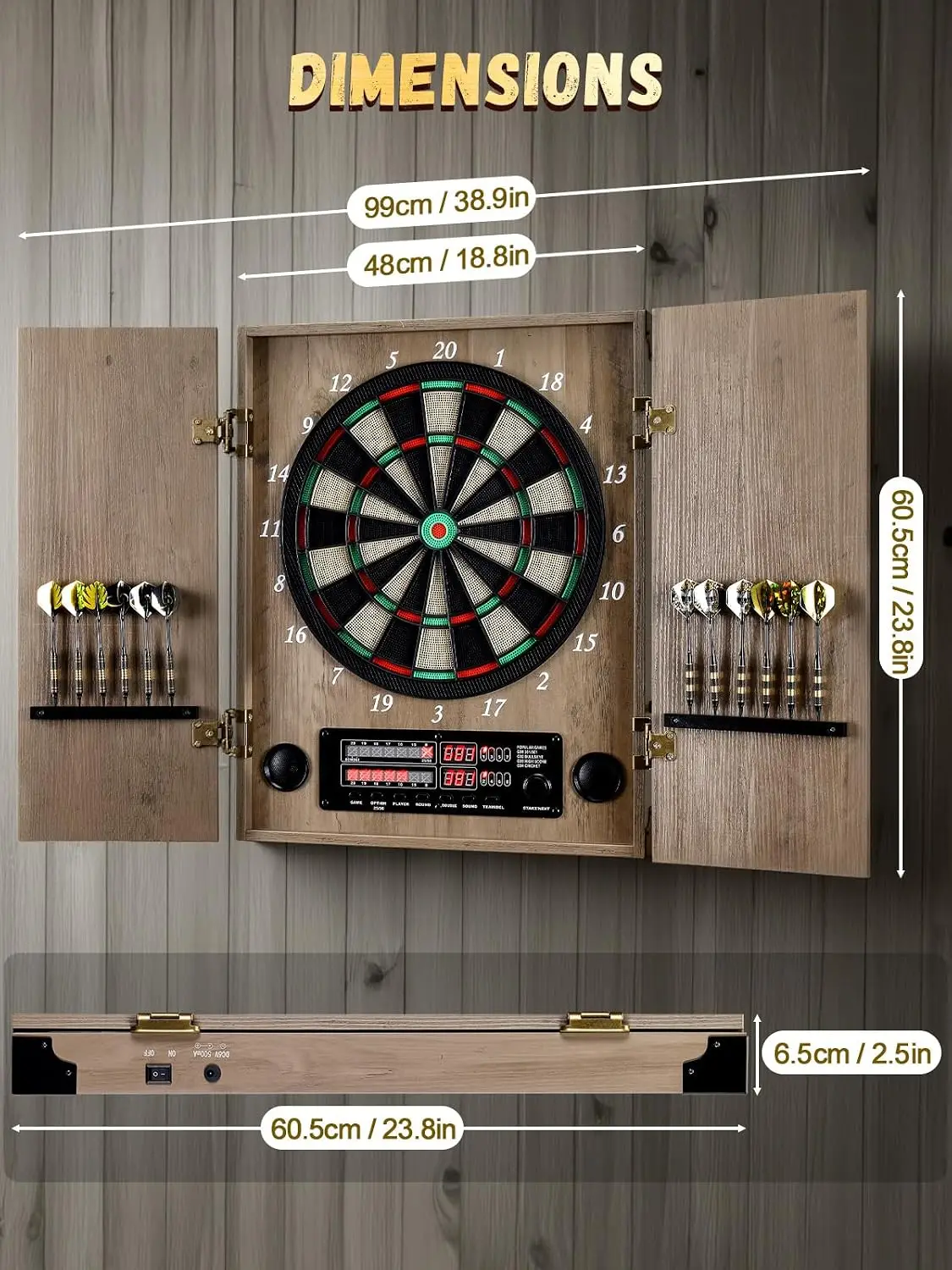 กระดานปาลูกดอกอิเล็กทรอนิกส์,  - Electronic Dartboard Cabinet บทวิจารณ์และราคา