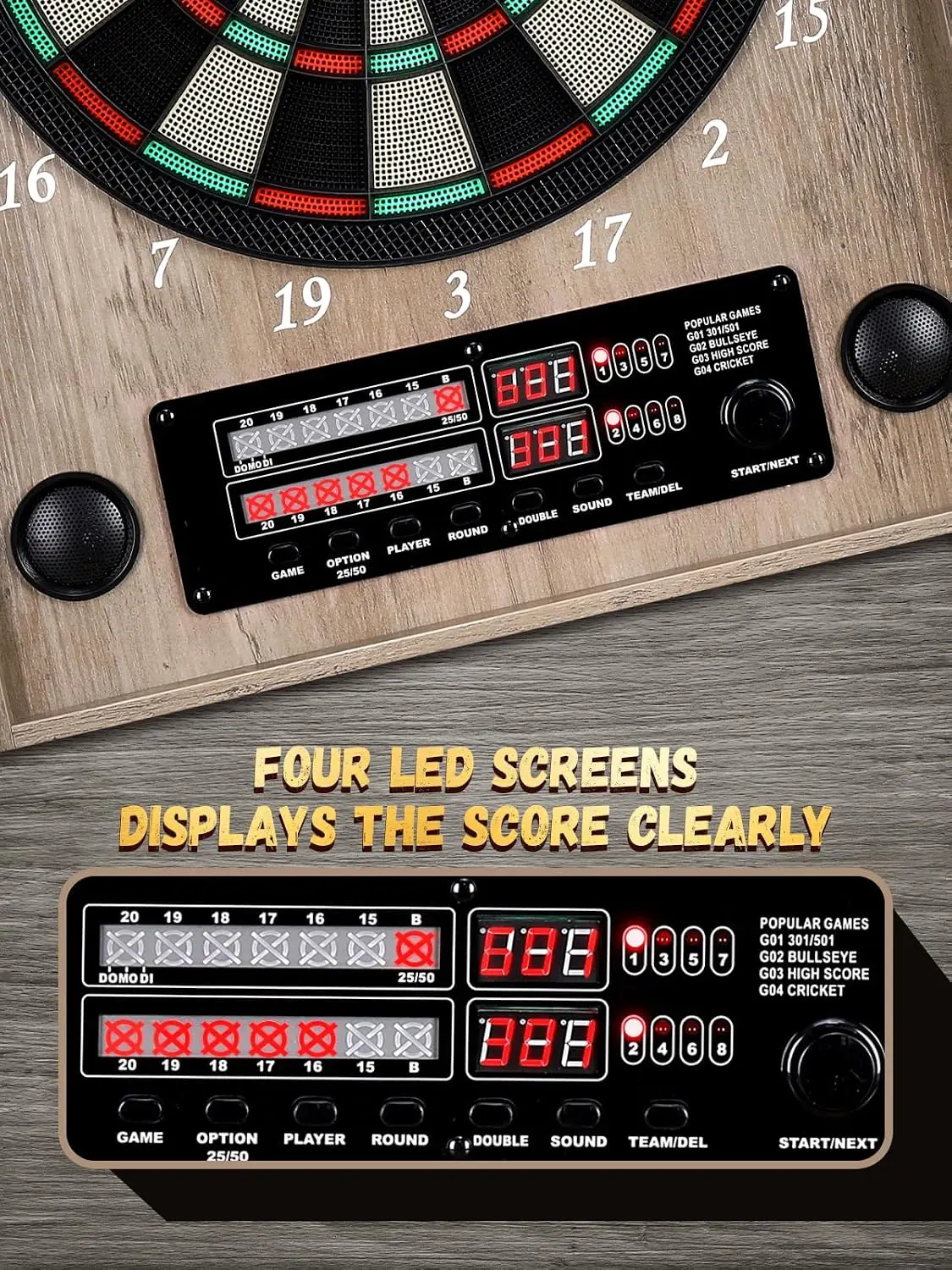 กระดานปาลูกดอกอิเล็กทรอนิกส์,  - Electronic Dartboard Cabinet บทวิจารณ์และราคา